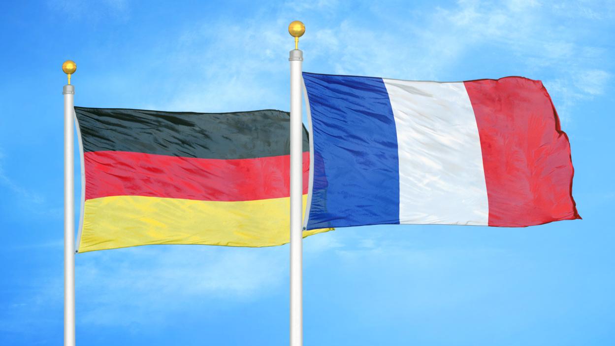 drapeaux français et allemenad
