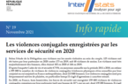 Info rapide n°19 : Les violences conjugales enregistrées par les services de sécurité en 2020
